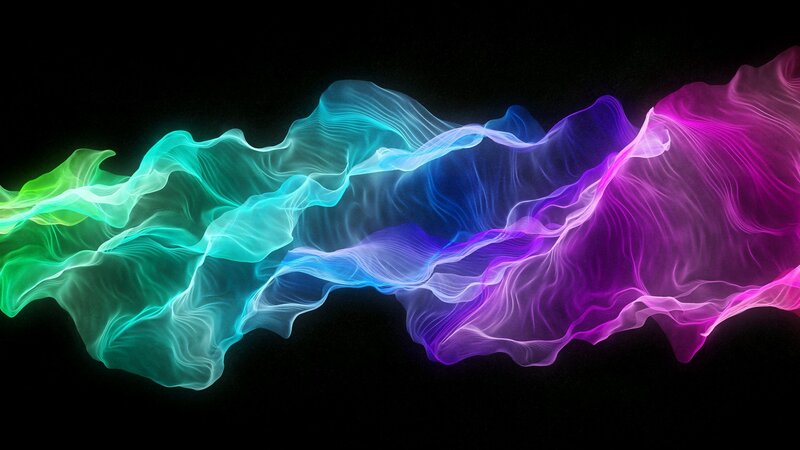 Colorful Smoke Waves — Green, Dynamic