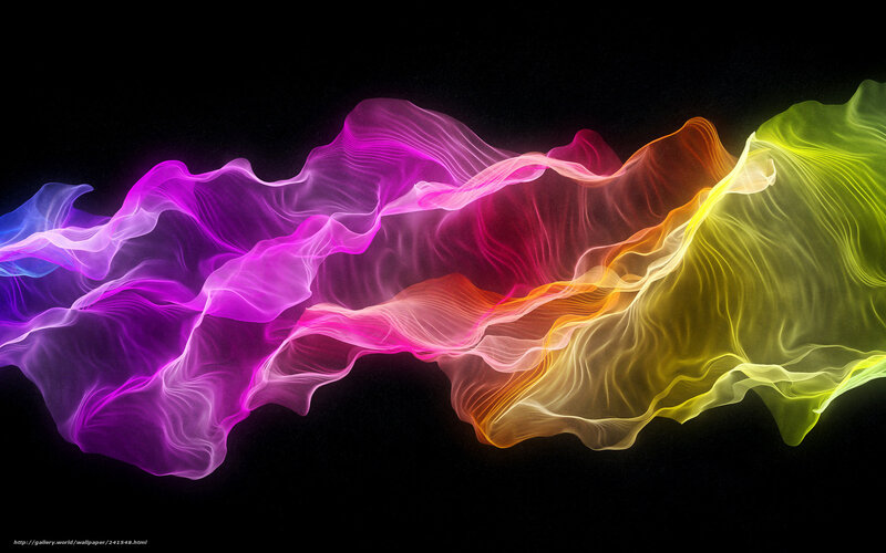 Colorful Smoke Waves — Purple, Dynamic, Digital Art, Light