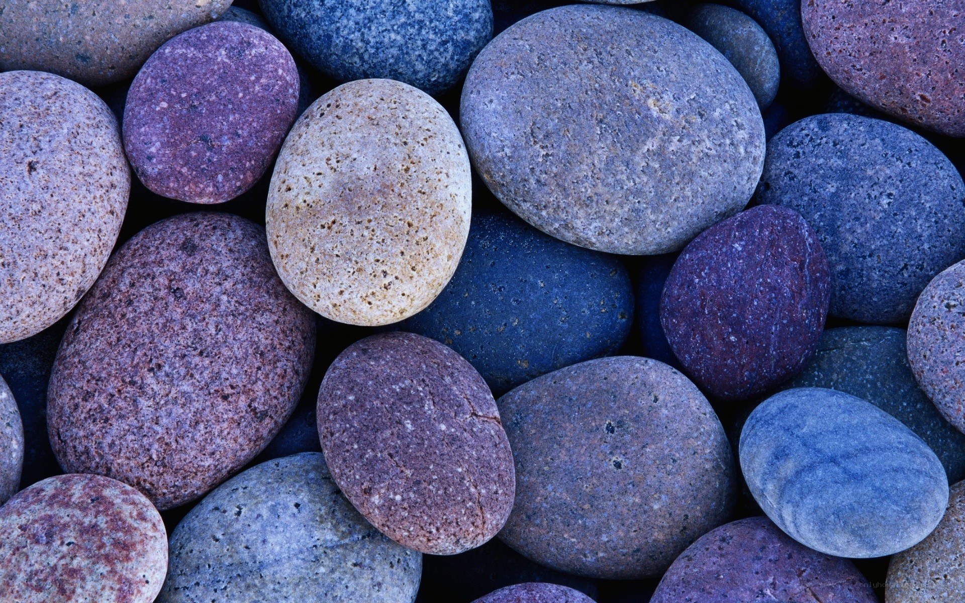 Colorful smooth river stones