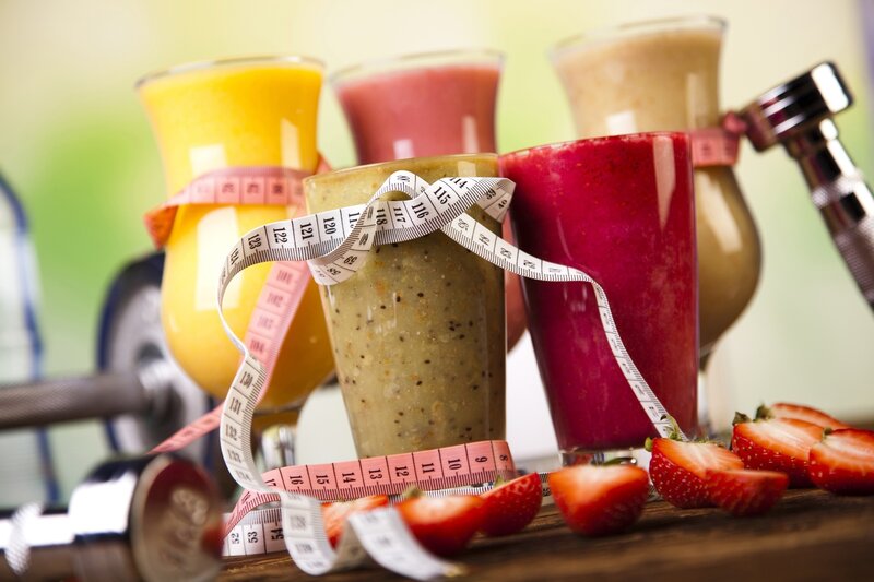 Colorful Smoothies with Strawberries