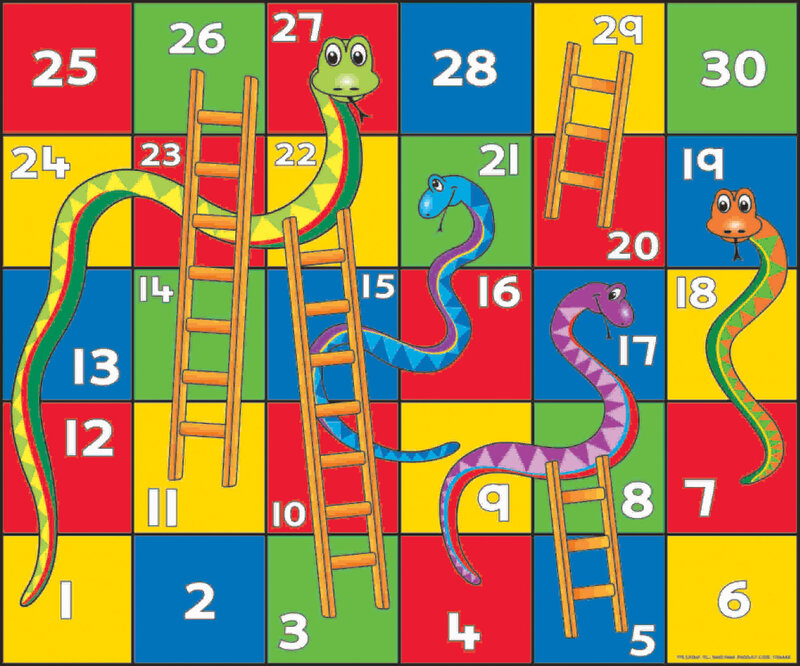Colorful Snakes and Ladders Game
