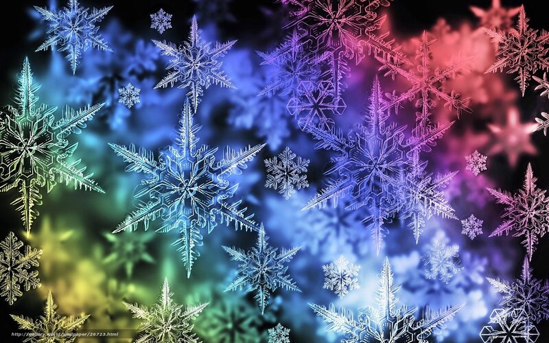 Colorful snowflake background