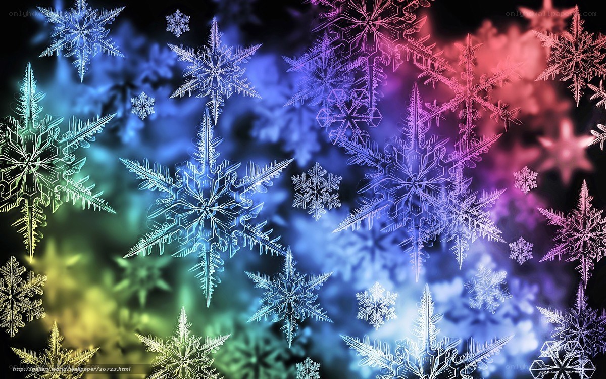 Colorful snowflake background