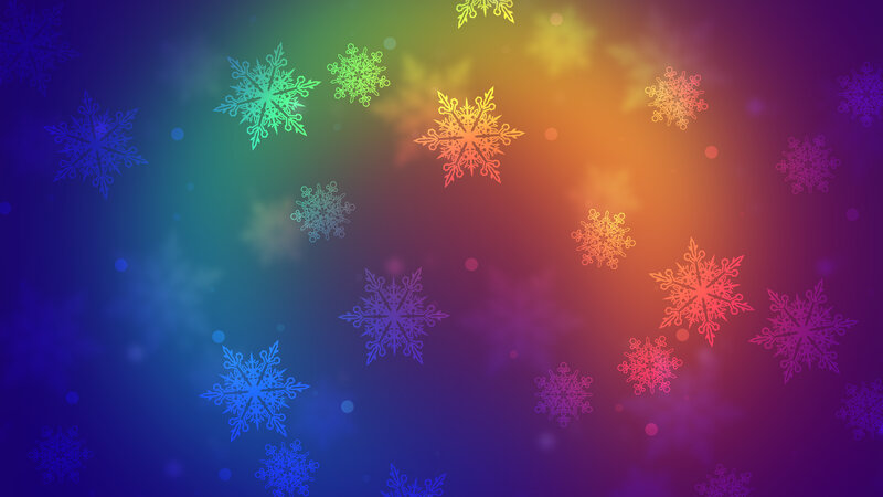 Colorful Snowflakes — Blue, Calm