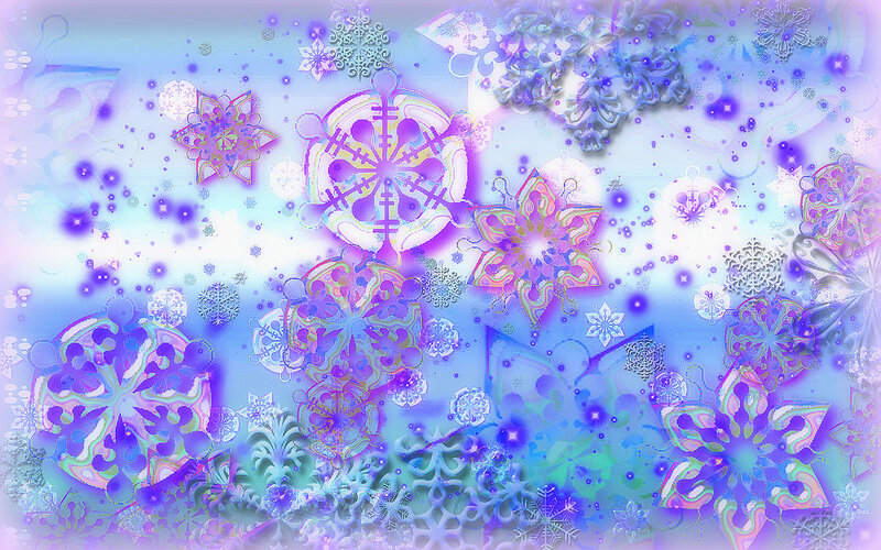 Colorful Snowflakes — Blue, Dreamy