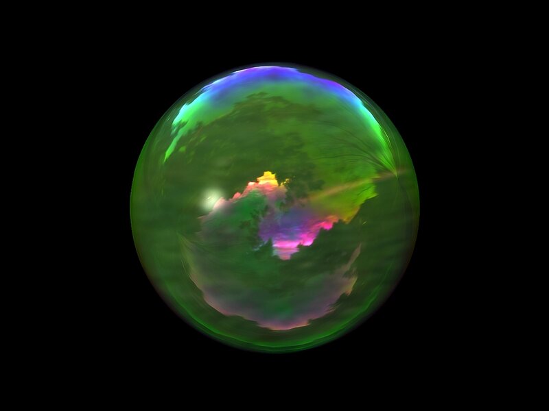 Colorful Soap Bubble — Green, Dreamy