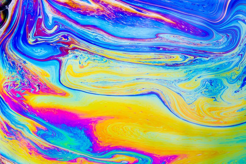 Colorful Soap Bubble Surface — Blue, Vibrant