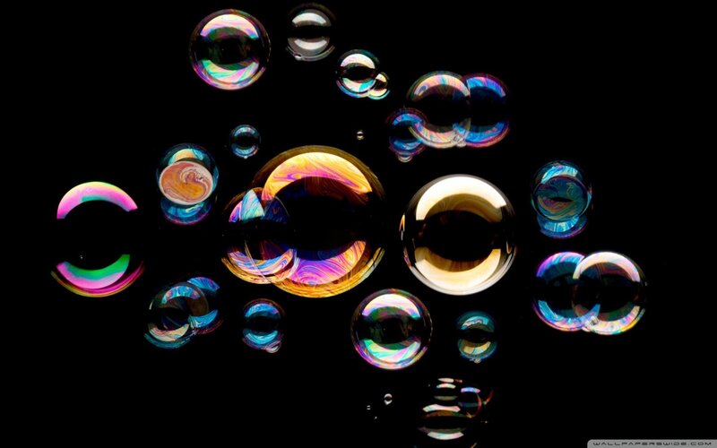 Colorful Soap Bubbles — Black, Dramatic, Photograph