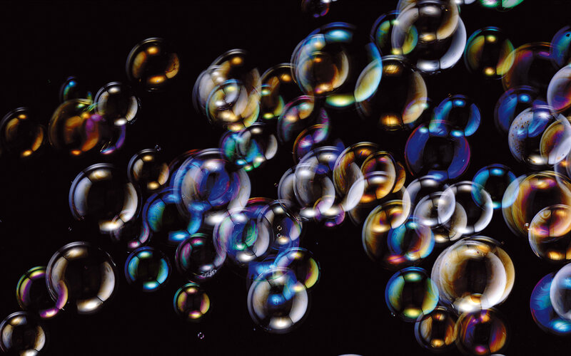 Colorful Soap Bubbles — Black, Dramatic