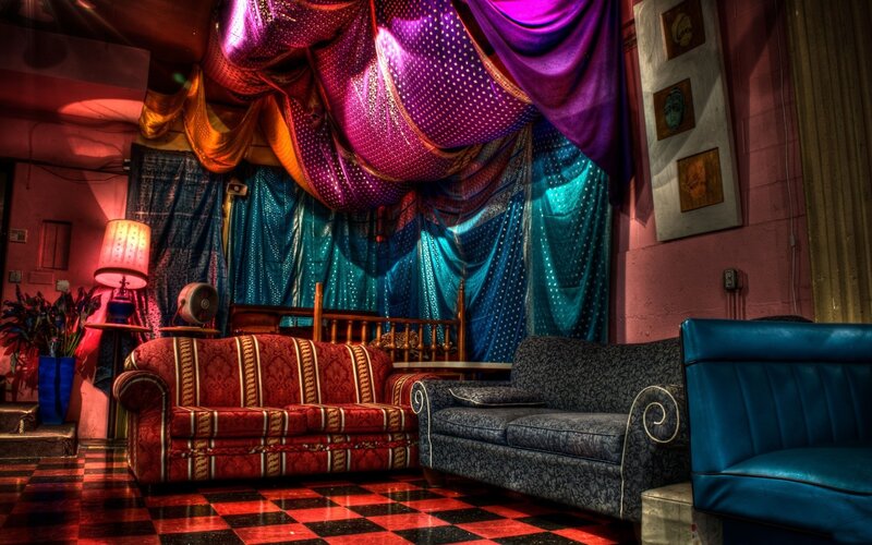 Colorful Sofas in Room