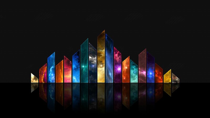 Colorful Sound Bars — Black, Abstract