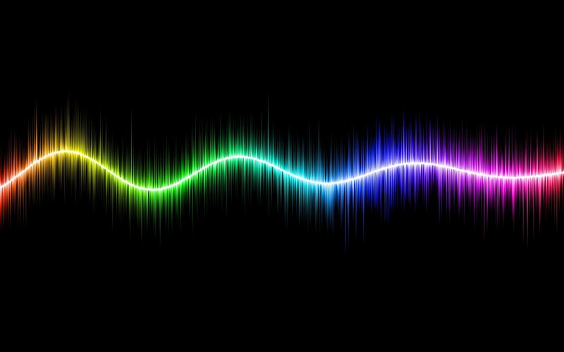 Colorful Sound Wave — Black, Abstract