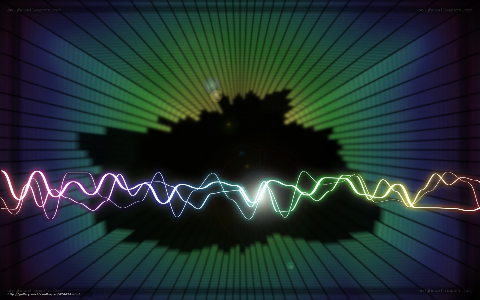 Colorful sound wave tunnel