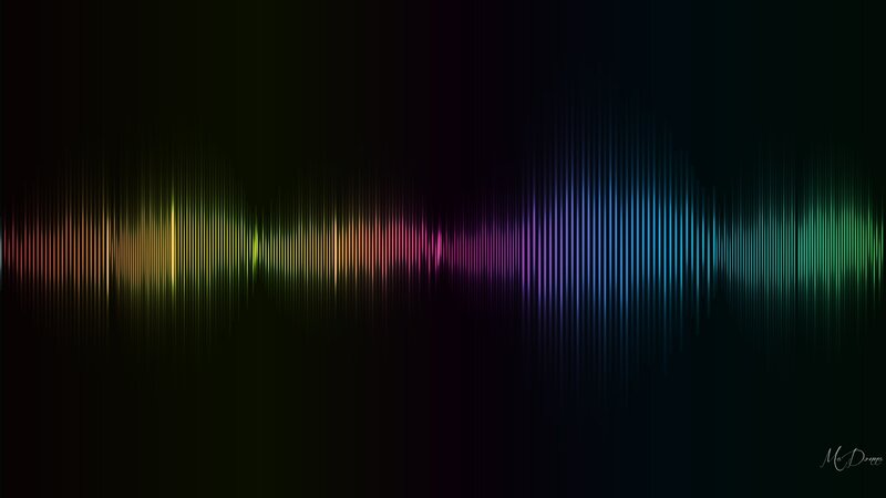 Colorful Sound Waves — Black, Calm