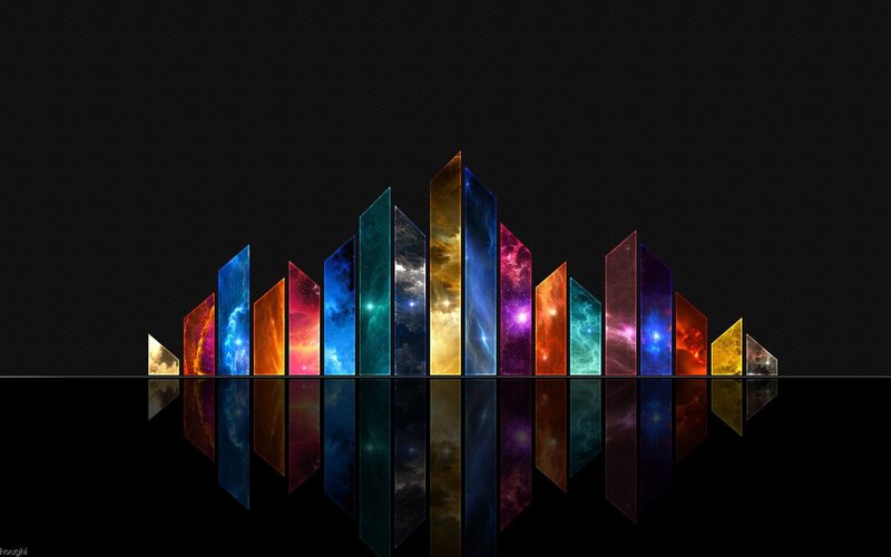 Colorful Sound Waves — Black
