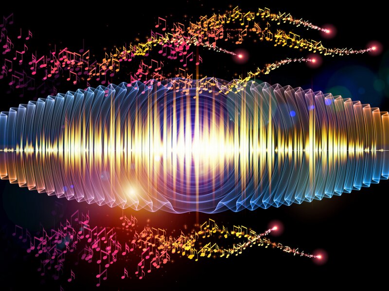 Colorful Sound Waves — Blue