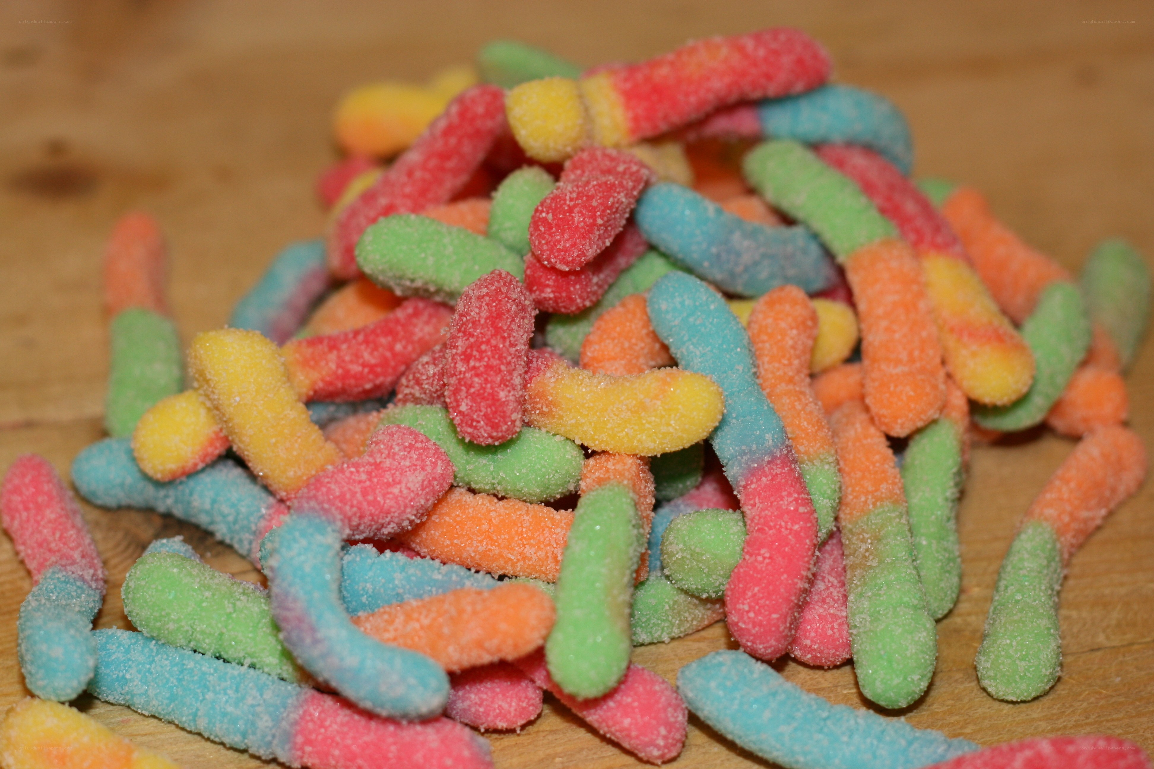 colorful sour gummy worms