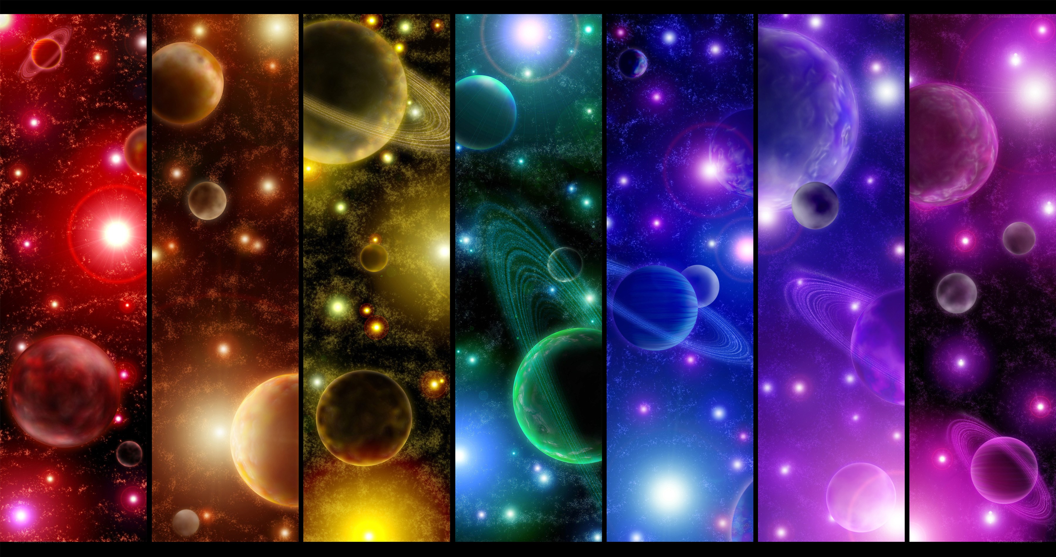 Colorful space galaxy panels