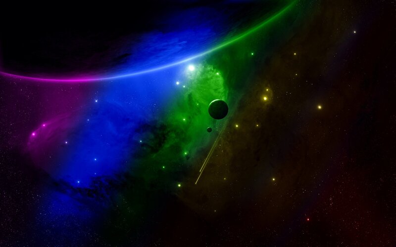 Colorful space nebula scene