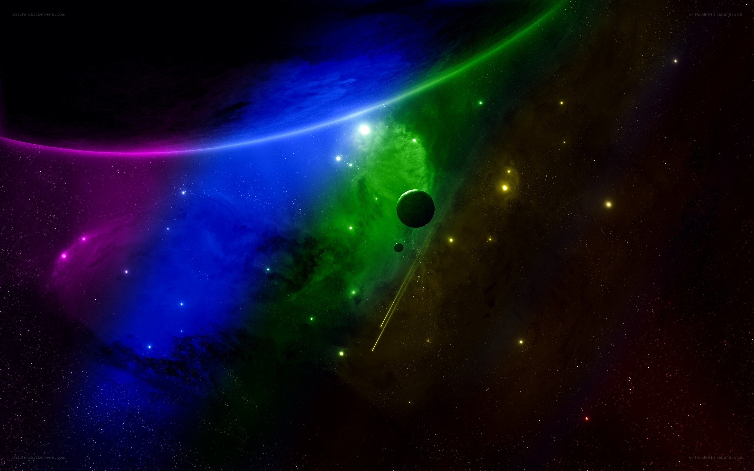 Colorful space nebula scene
