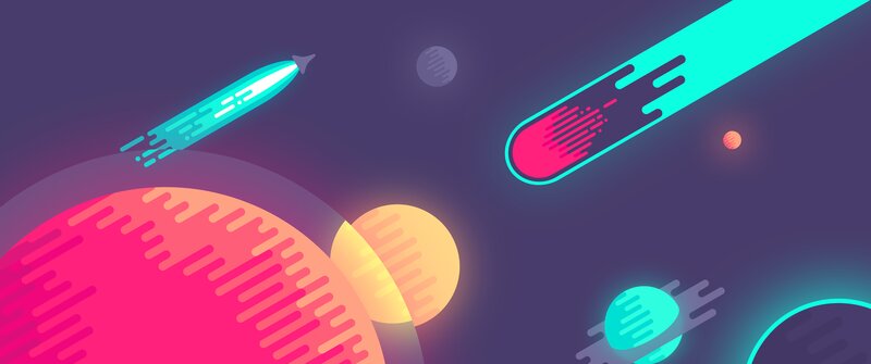 Colorful Space Scene — Purple