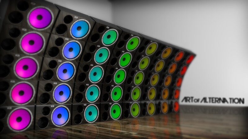 Colorful speaker array display