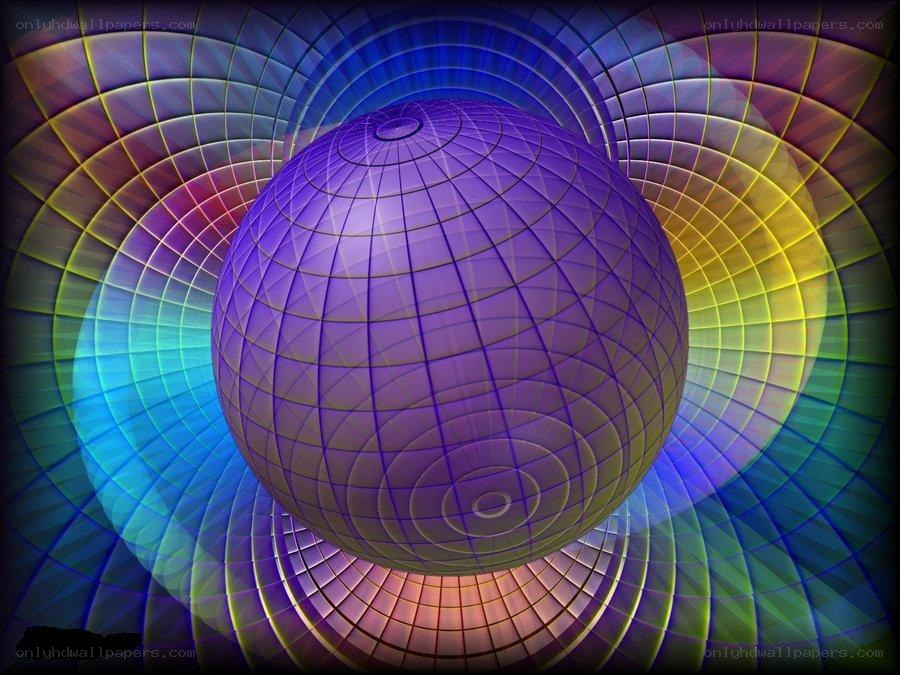 colorful sphere in a tunnel