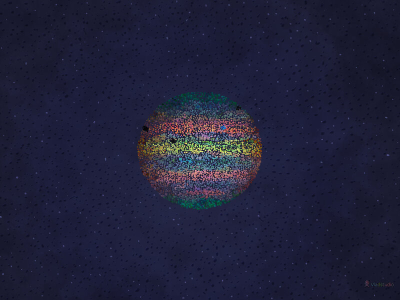 Colorful Sphere in Space — Blue