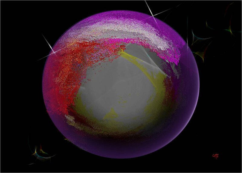 Colorful Sphere in Space — Purple