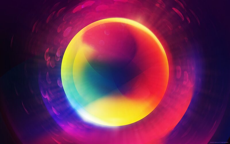 Colorful Sphere in Tunnel