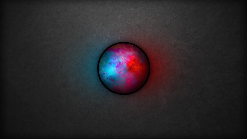 Colorful Sphere on Dark Wall