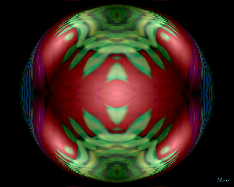 Colorful Sphere Pattern — Red, Hypnotic