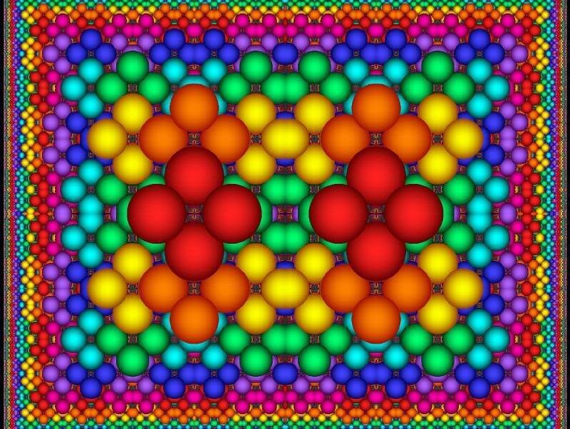 Colorful Sphere Pattern — Red