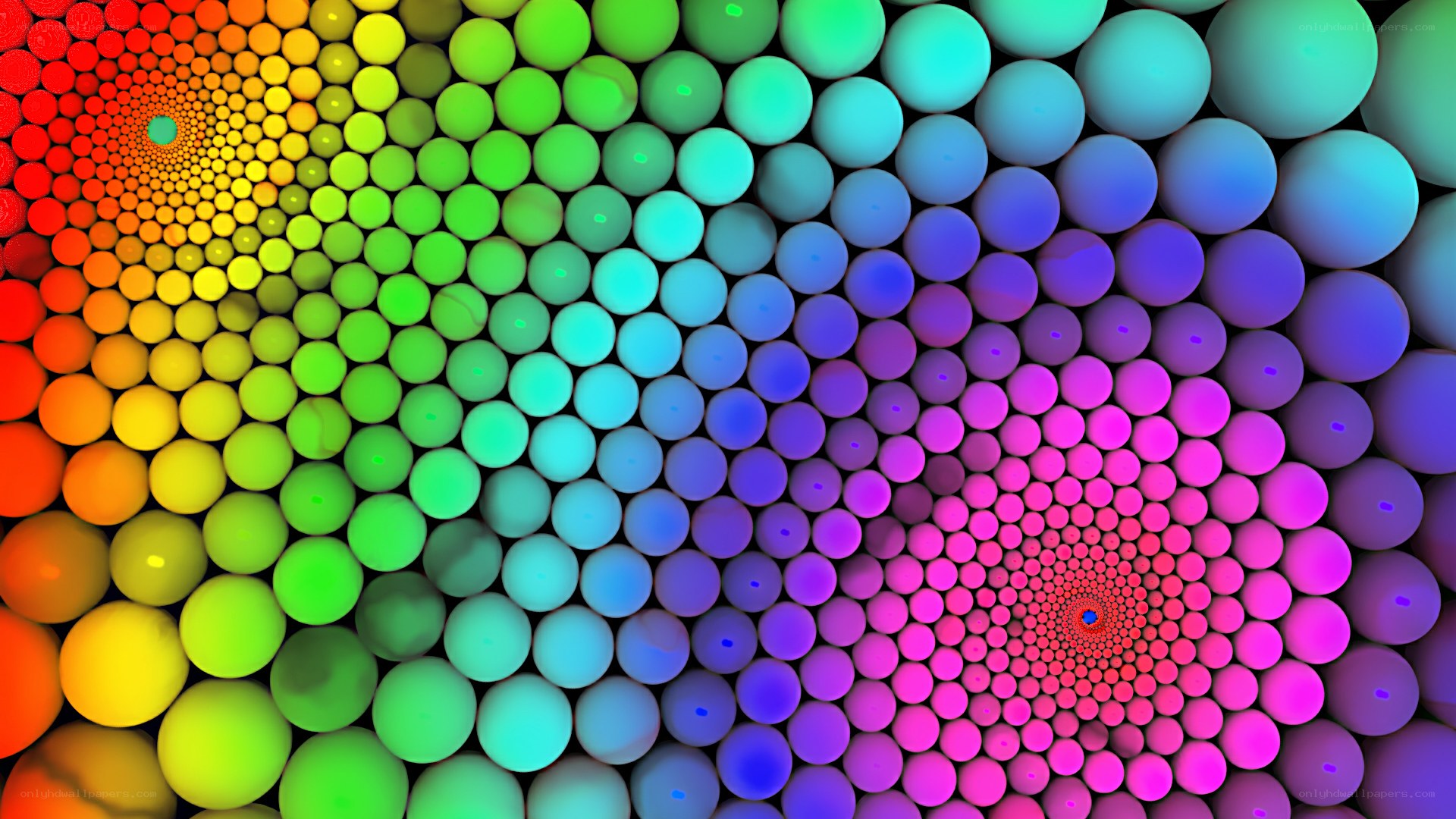 Colorful sphere spiral