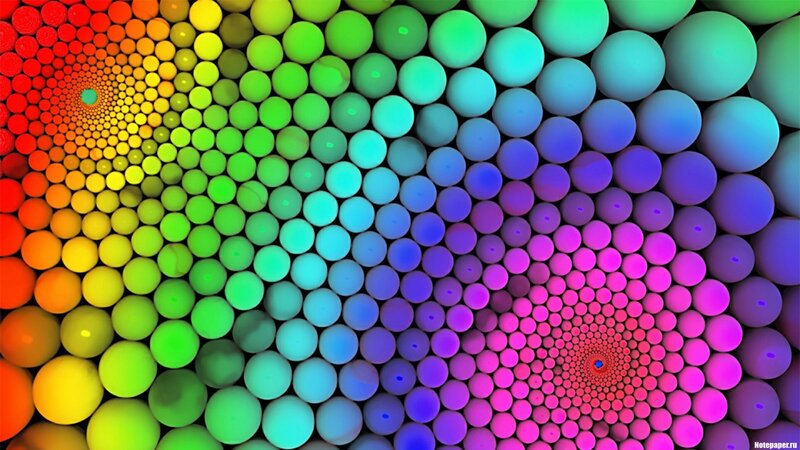 Colorful sphere spiral pattern