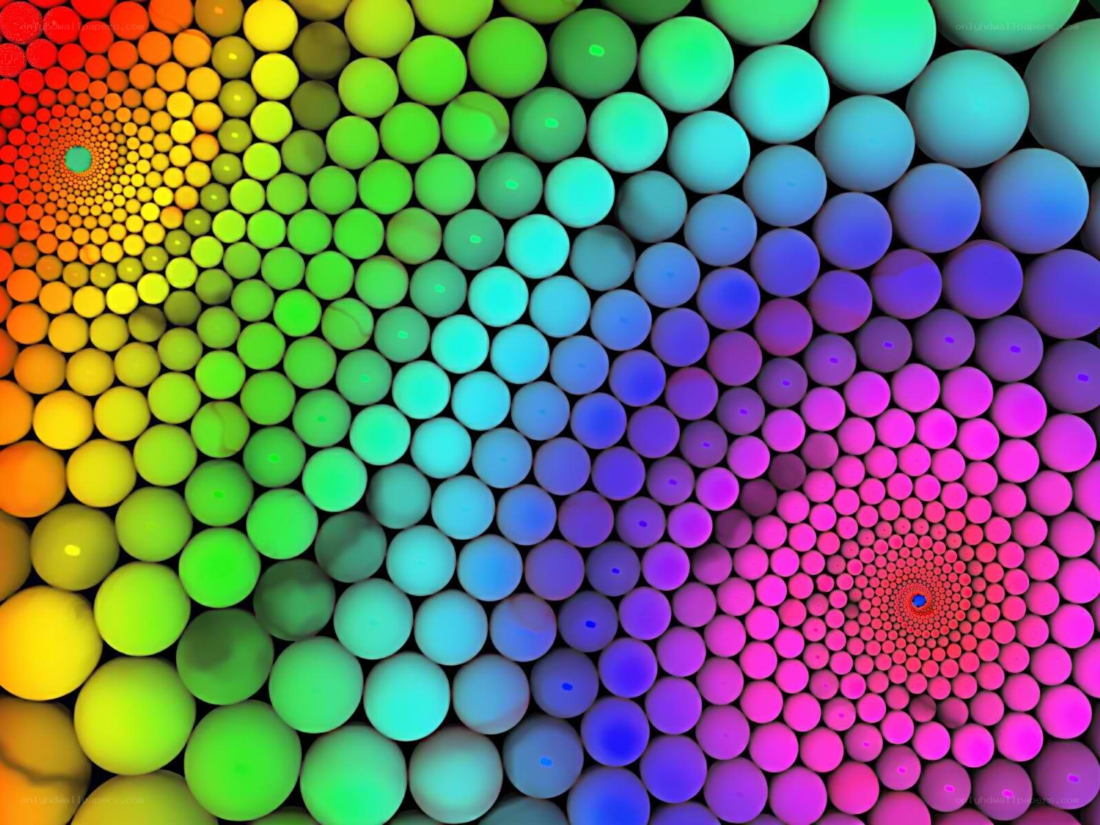 Colorful sphere spiral pattern