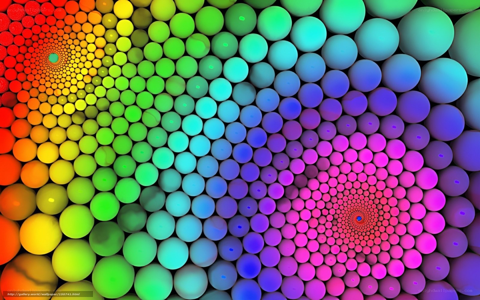 Colorful sphere spiral