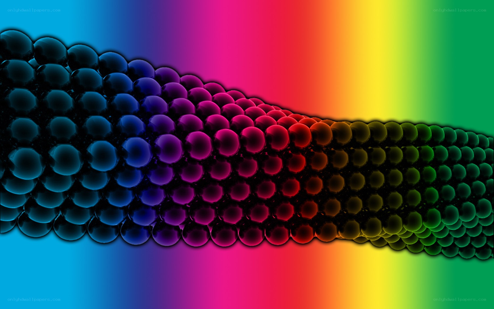 Colorful sphere wave