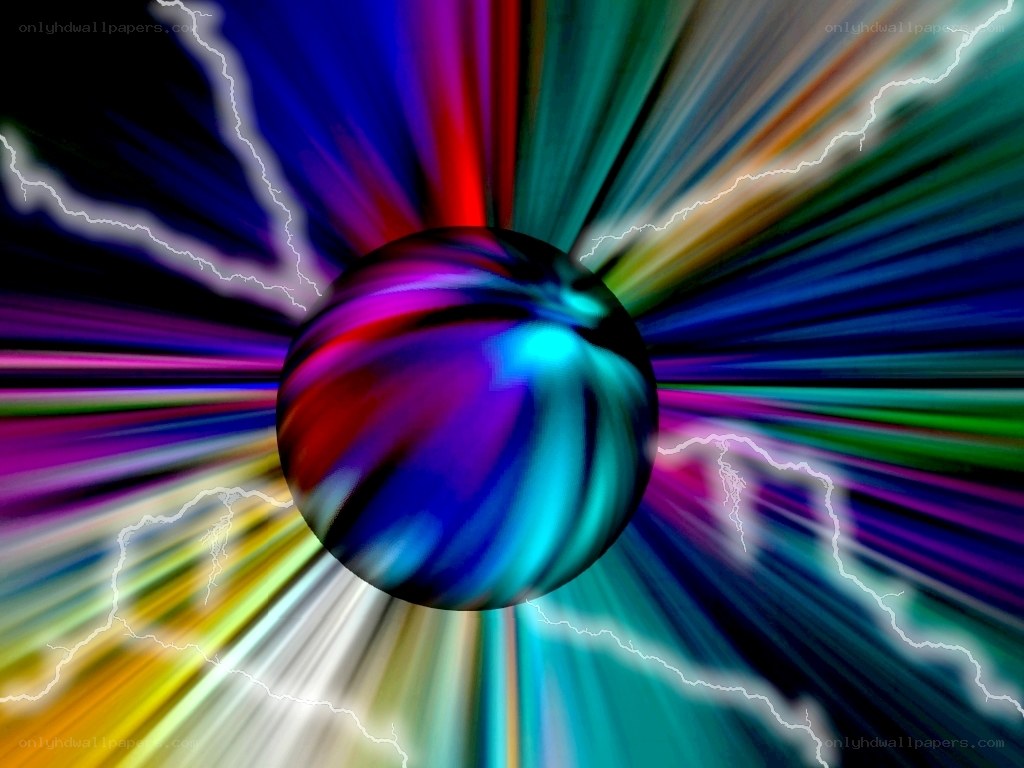 colorful sphere with lightning