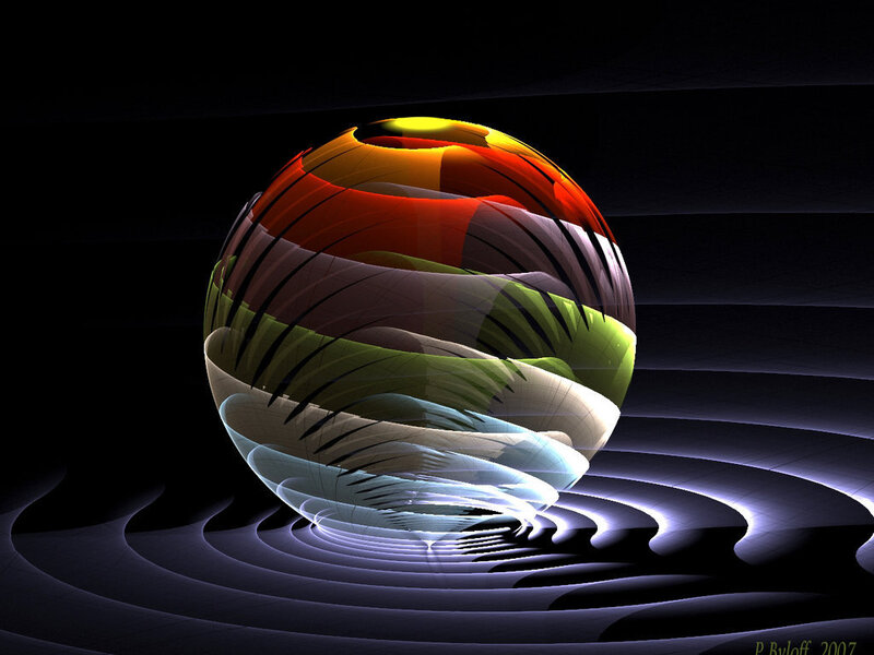 Colorful sphere with ripple effect