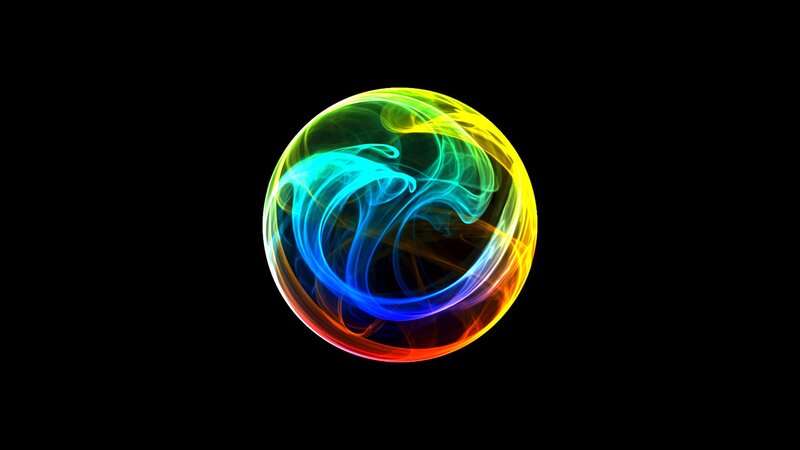 Colorful Sphere with Smoke