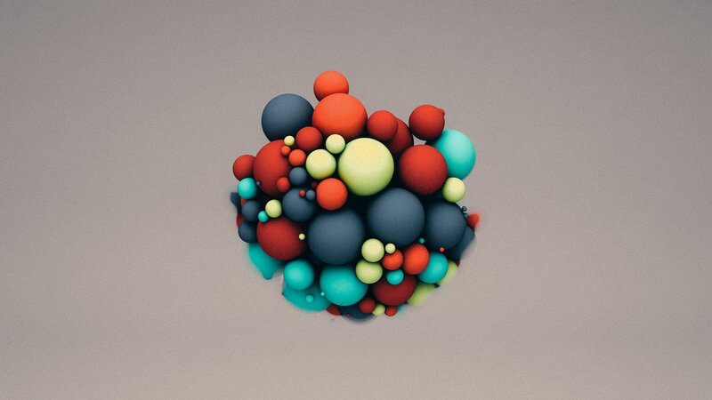Colorful Spheres Cluster — Gray