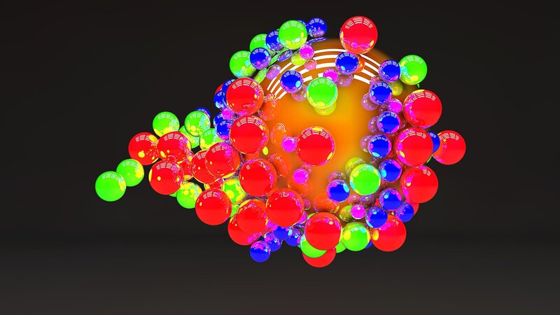 Colorful Spheres Cluster — Red