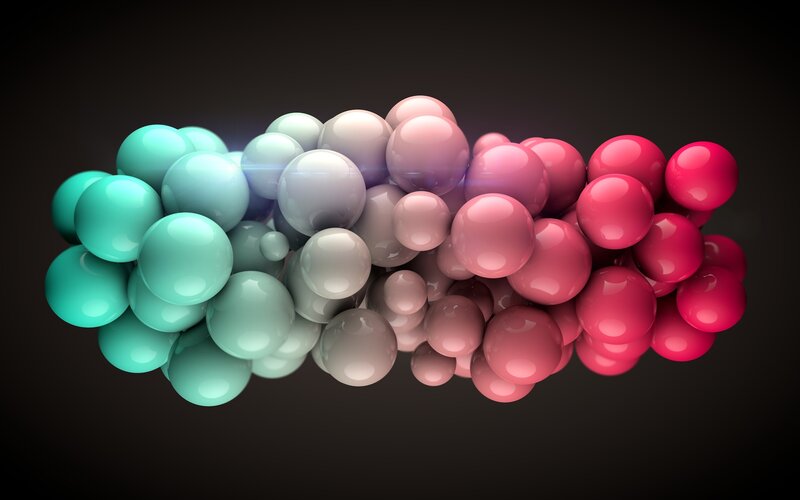 Colorful Spheres Cluster — Teal