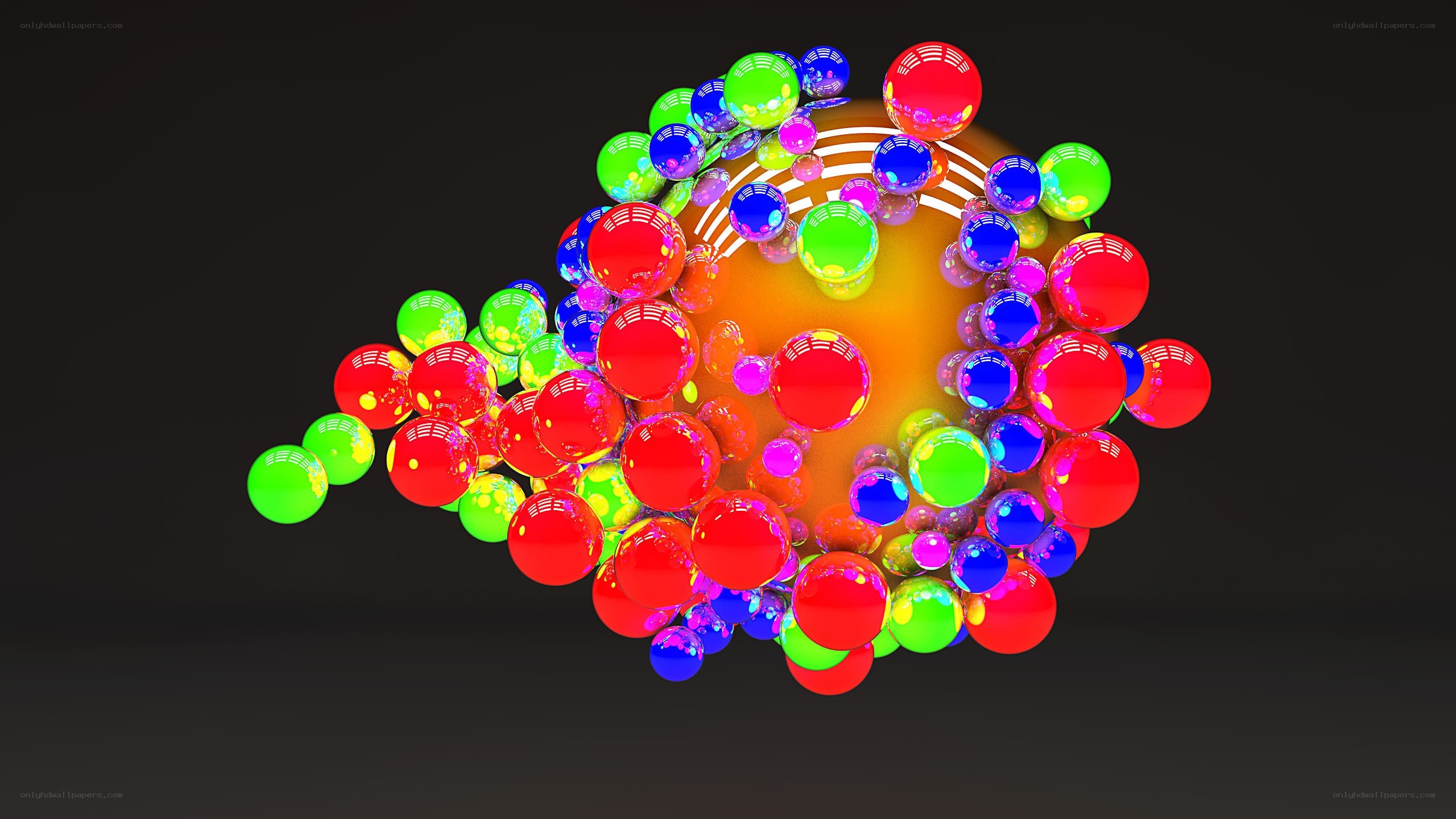 Colorful spheres cluster