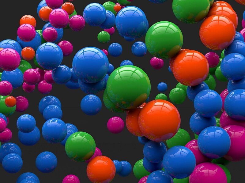 Colorful Spheres Floating