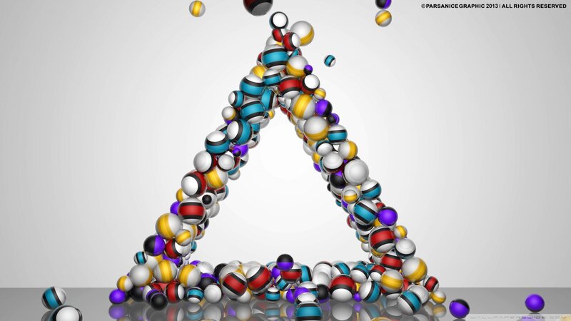 Colorful Spheres Forming Triangle