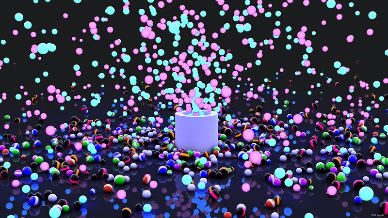 Colorful Spheres in a Cylinder — Pink