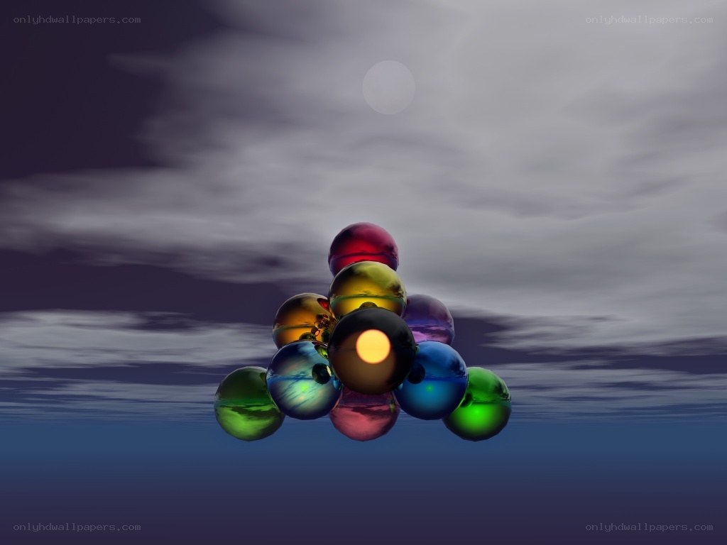 Colorful spheres in a pyramid