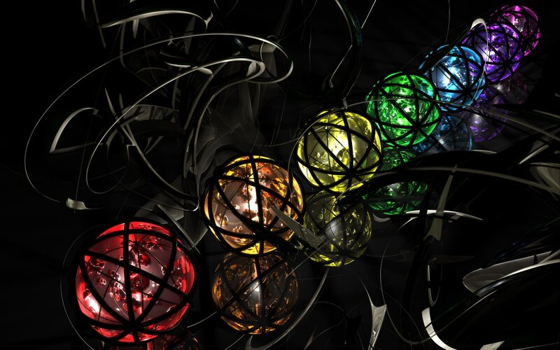 Colorful spheres in dark space